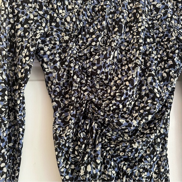 Kenneth Cole New York Floral Mesh Long Sleeve Ruched Top Size PM - Picture 3 of 6